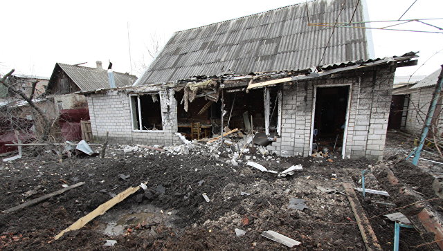 Частный жилой дом в городе Ясиноватая, пострадавший в результате обстрела