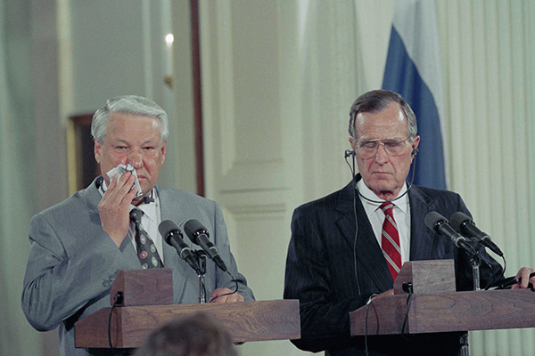 Борис Ельцин и Джордж Буш-старший